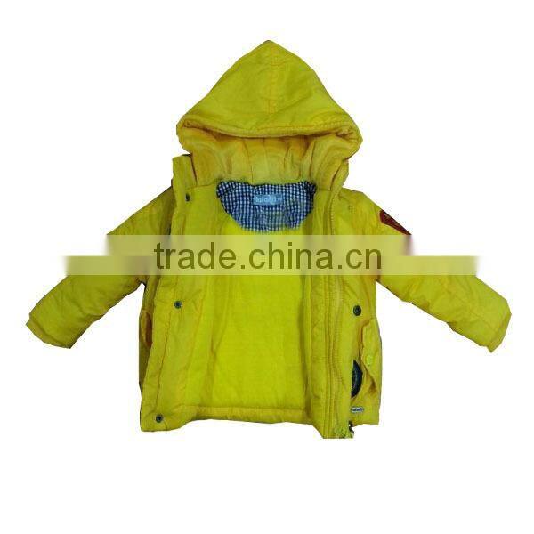 lovely yellow kids down jacket for the winter