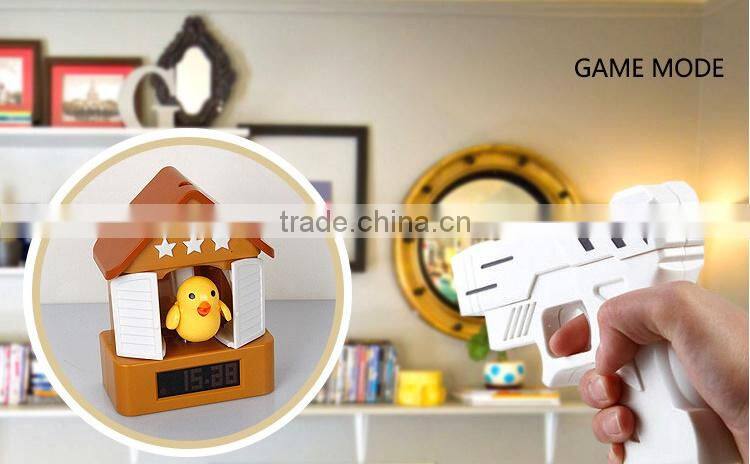 Bird shape Decorative Shooting Target Gun Alarm Clock