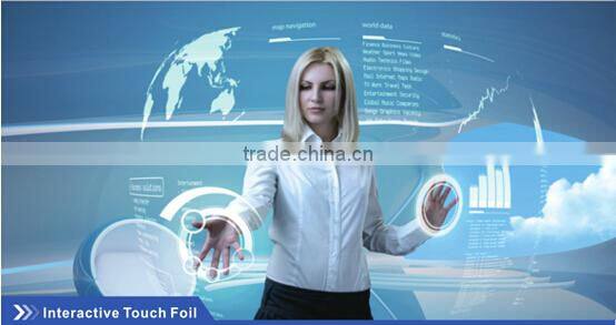 Transparent holographic rear projection film,42 inch interactive touch foil window glass display