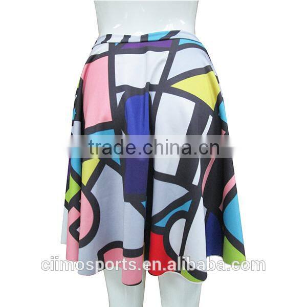 2015 latest elegant special printed A-line woman skirts