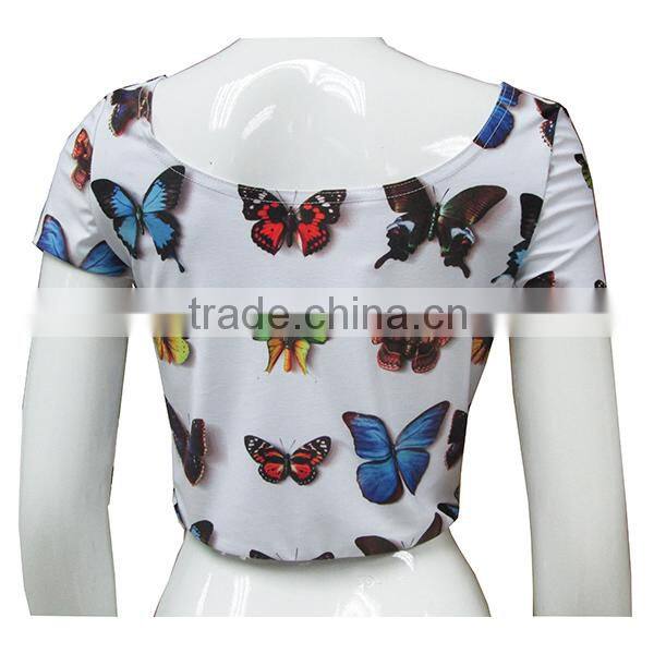Wholesale 2015 New Arrival Women Sexy Clothing sublimation Crop Top