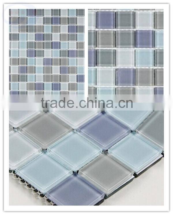 white and black color kitchen wall crystal glass mosaic tile