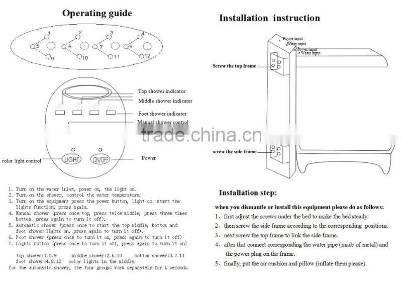 top selling multi Hydromassage lying shower bathtub