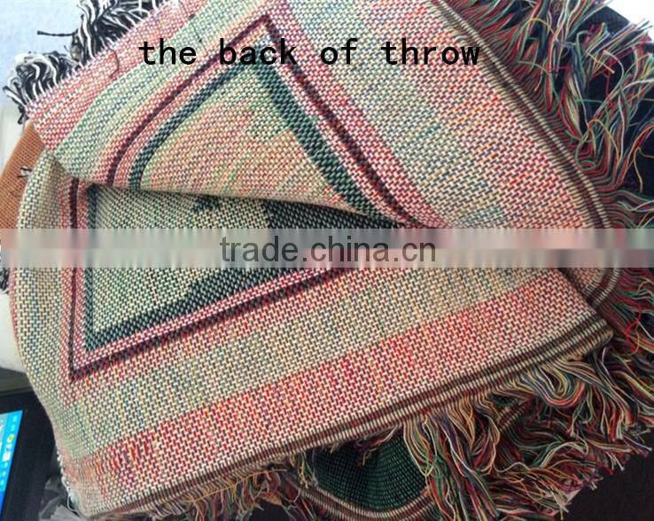 China customized design woven throw and blankets, jacquard technics, 50*60" size