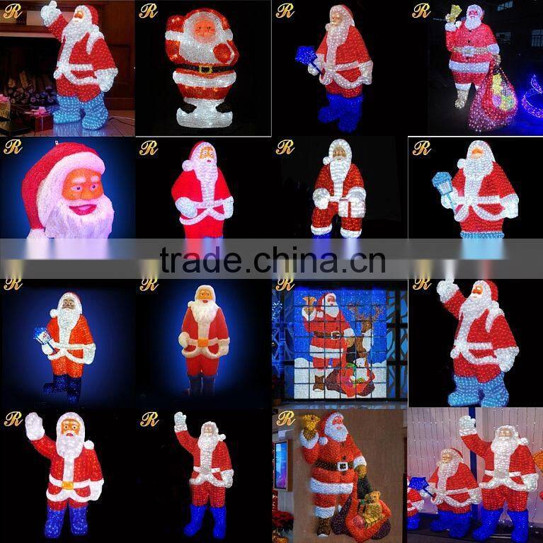 Led lighted plastic big santa claus outdoor 3d model