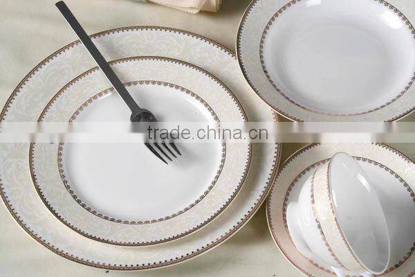 top class golden porcelain Pakistan India stylish royal fine bone china dinner plate