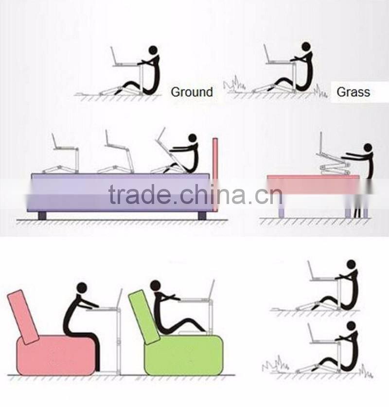 360 Degree Adjustable Portable folding laptop table stand smart lapdesk vented stand bed sofa tray With mouse pad