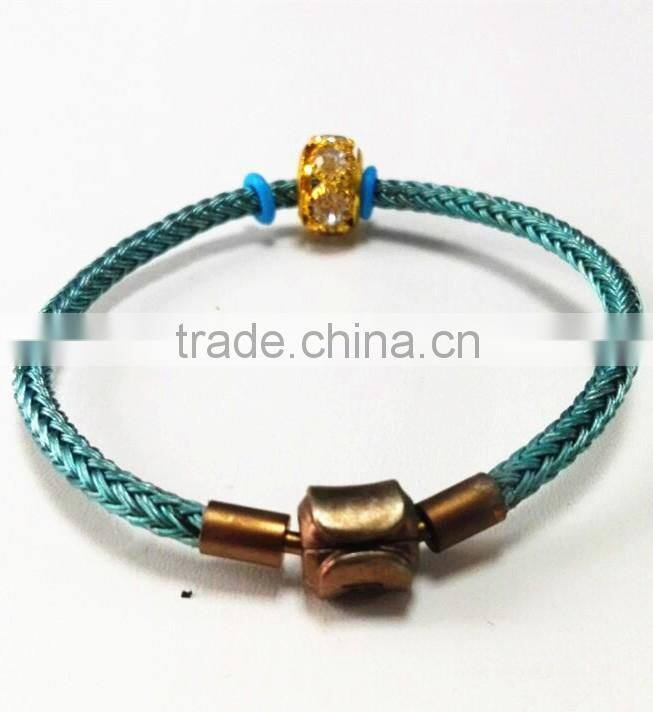 2016 trendy 5.5 mm diameter stainless steel leather string rope for jewelries