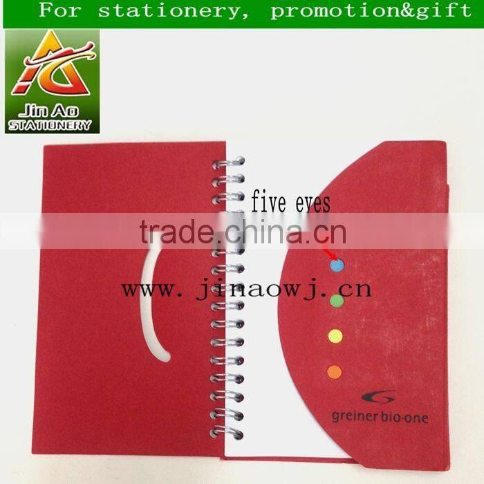 Spiral sticky Note book with flags