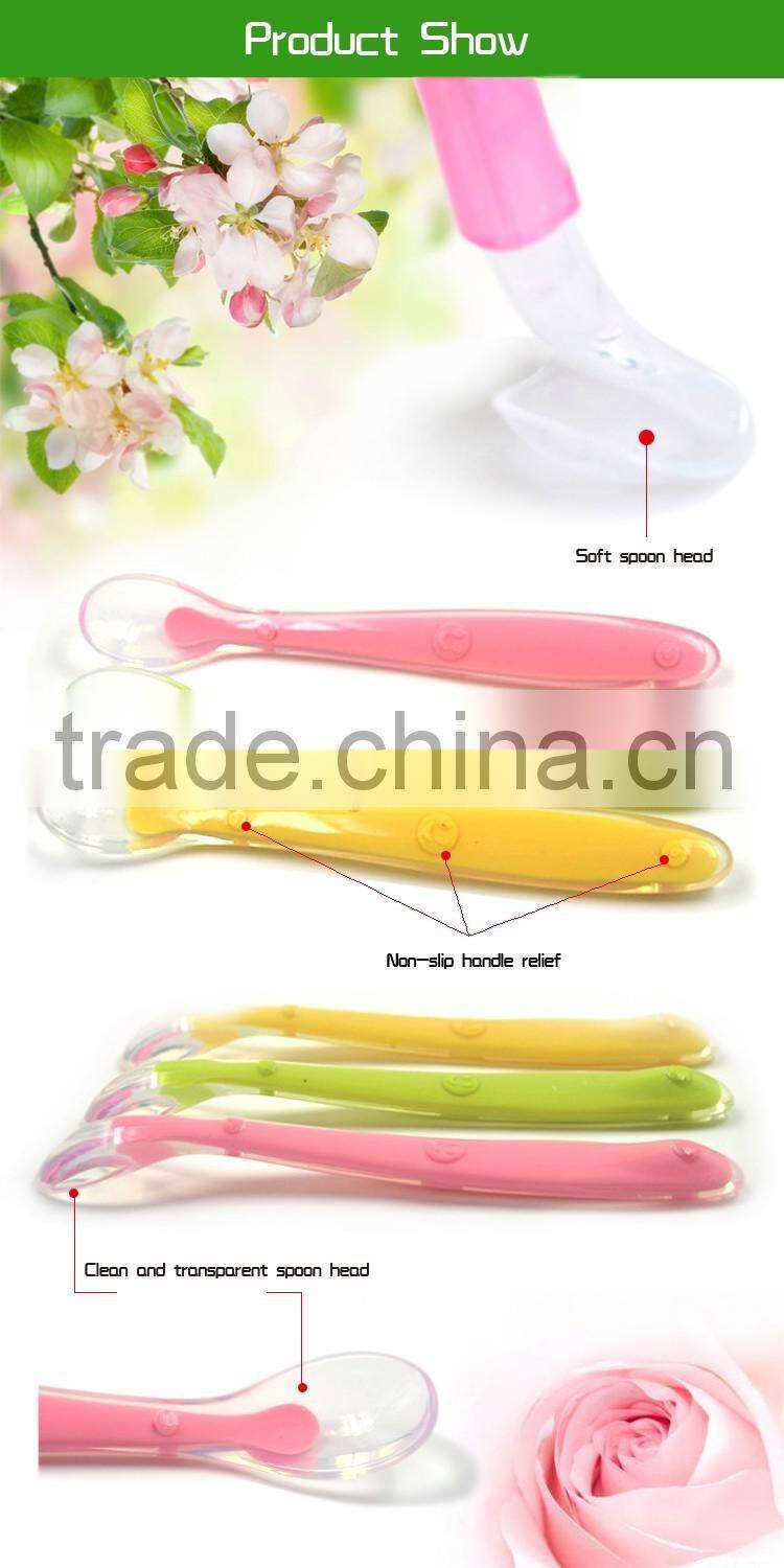 High Quality silicone spoon unbreakable flexible Silicone Baby Spoon