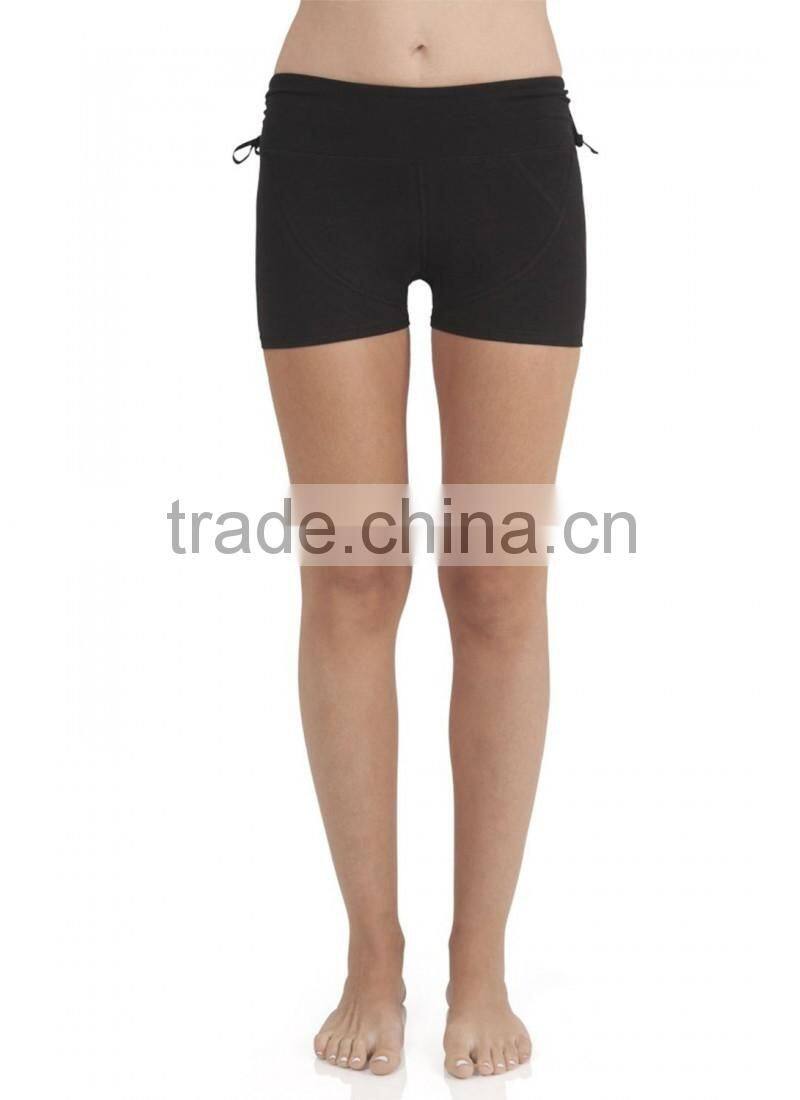 supplex/spandex dry fit yoga shorts for lady