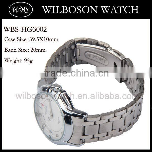 Quartz alloy watch case watch with stainless steel bracelet