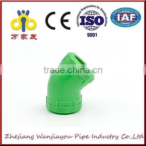 green color High Quality ppr fitting 45 degree elbow