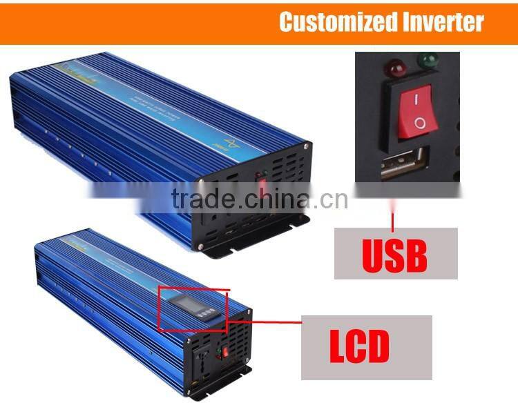 2000W Modified With European Socket and USB Output DC to AC Pure Sine Wave Power Inverter With Charger