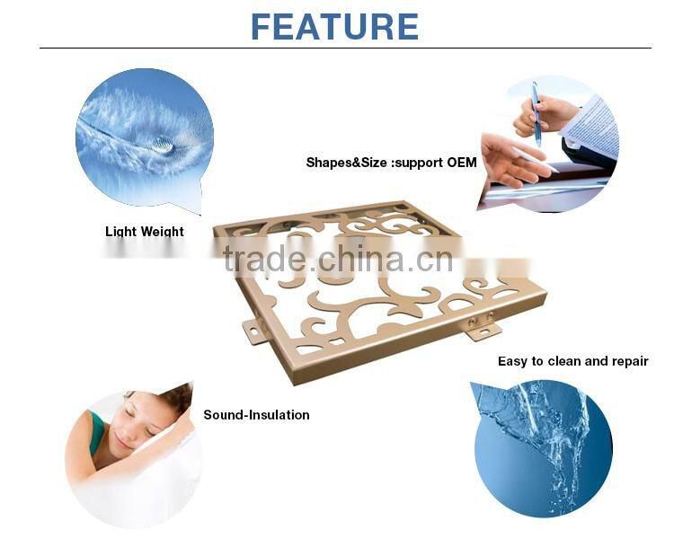 Excellent corrosion resistance 300x300mm high quality carved aluminum panel footbridge
