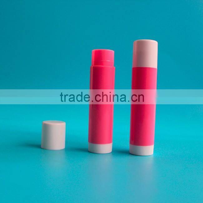 5g PP pink plastic cosmetic lipstick lip balm tube