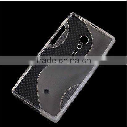 Clear S-Line Gel Case Rubber Skin Tpu Cover case For SONY EXPERIA ION LT28i