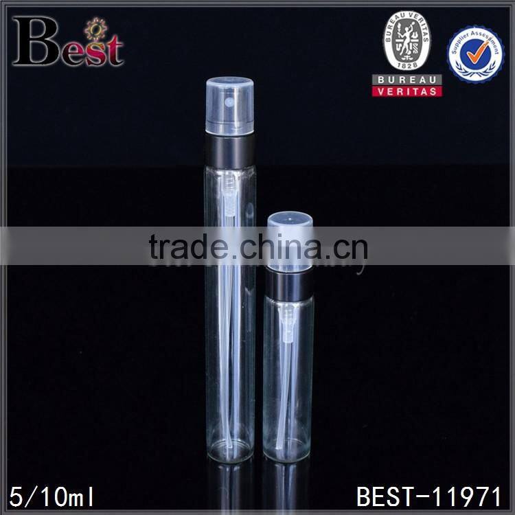5ml 10ml clear black frosted refillable perfume atomizer spray bottle