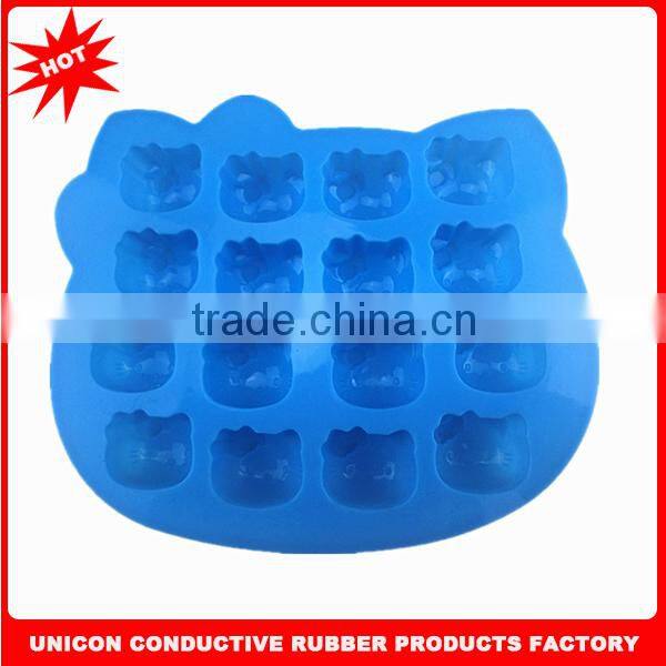 2014 New design 12 holes Kitty Cat shape custom silicone mold for fondant 100% food grade silicone mold for pastry UN-2019