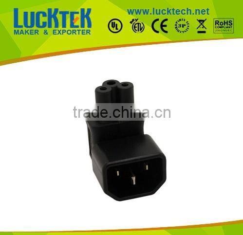 IEC 320 C14 to IEC C5 angled power adapter, C14 to C5 Angled power adapter