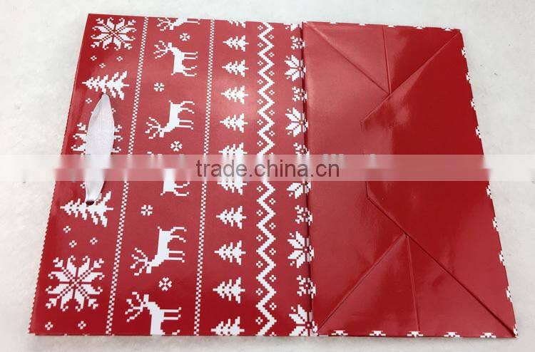 Christmas Medium Bag Gift Bag White satin Ribbon and tag