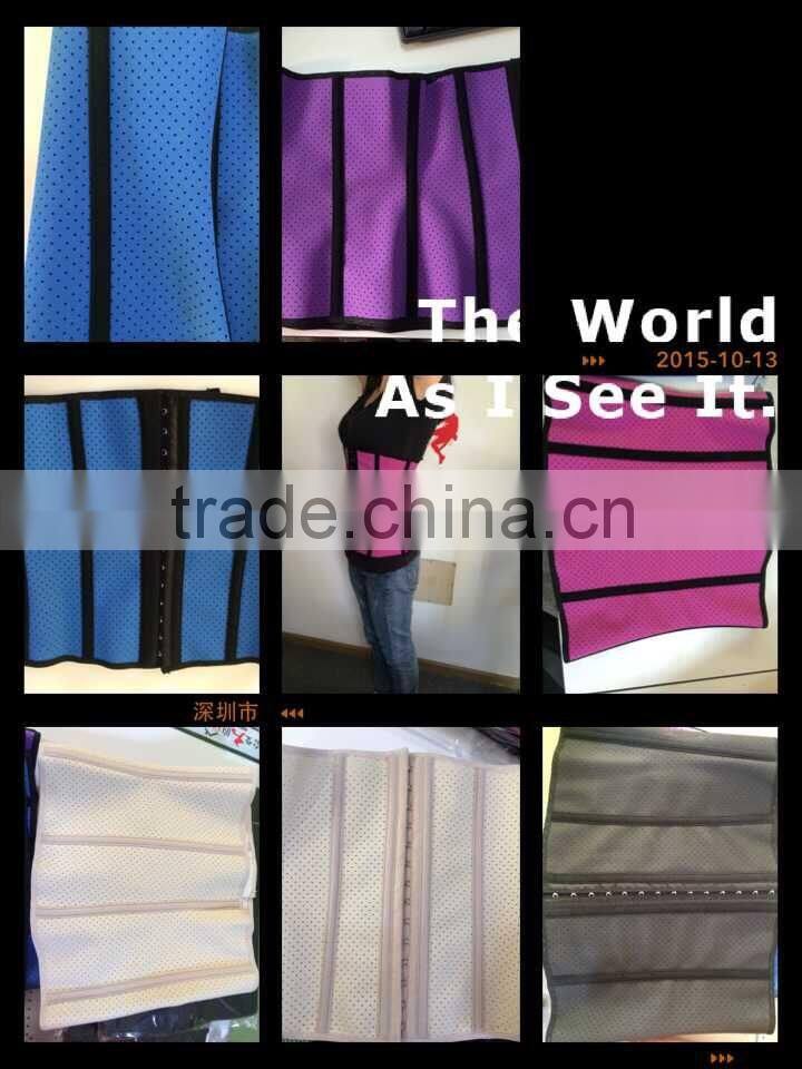 100% latex strapeless 9 steel bones with air holes waist cinchers