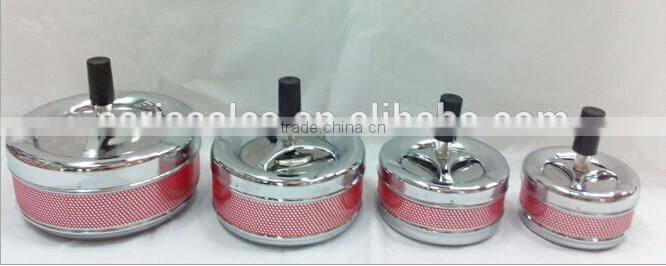 Assorted Color Spinning Push Down Metal Cigarette Ashtrays