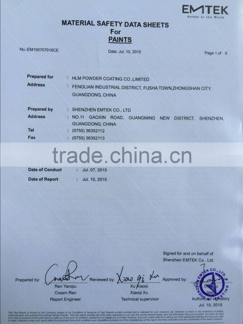 high glossy Indoor use epoxy powder coating for office furniture