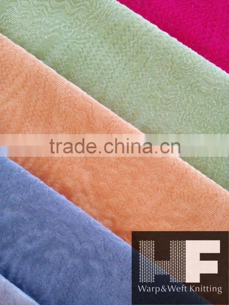 Microfiber Soft Velboa Burnout Printing Fabric for Sofa/Car Seat/Cushion Cover Fabric
