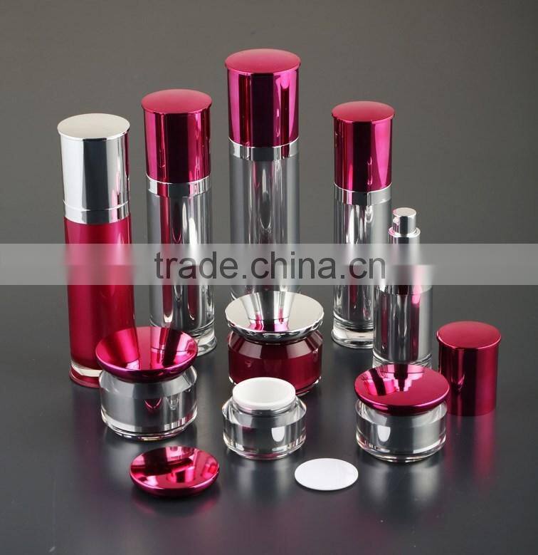 new round shape cosmetic empty acrylic lotion bottle