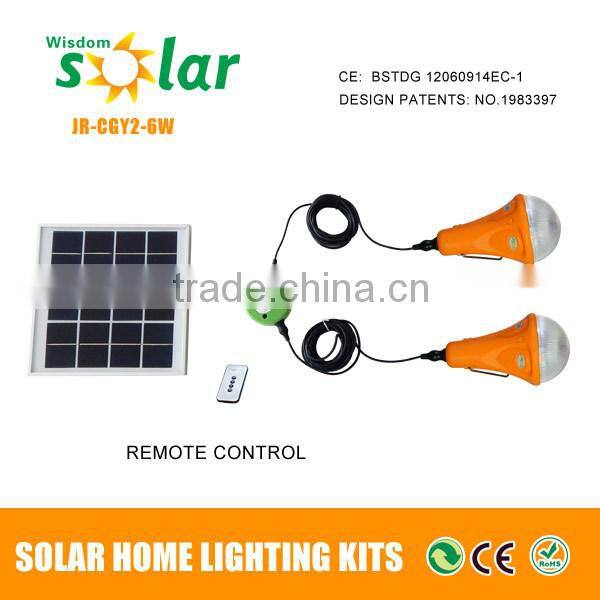 Hot sale automatic dusk to dawn bright led 12pcs solar home light small size with panel indoor emergency use