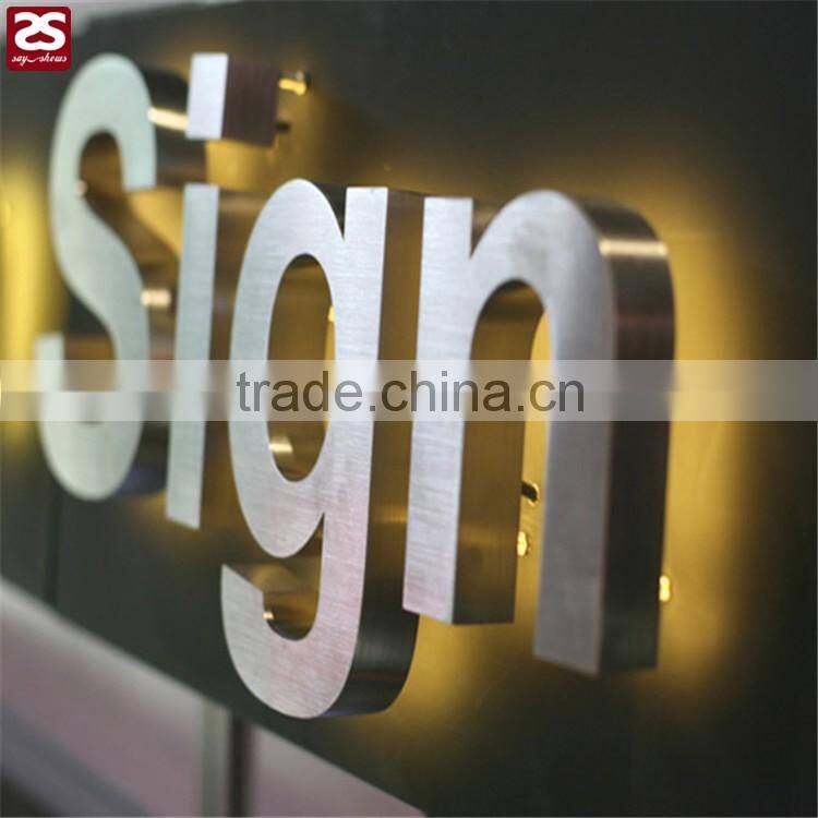 good pricer brushed steel channel lette sign led signage