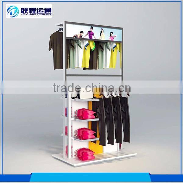 Hot sale retail shop stainless wall display hanging cloth rack