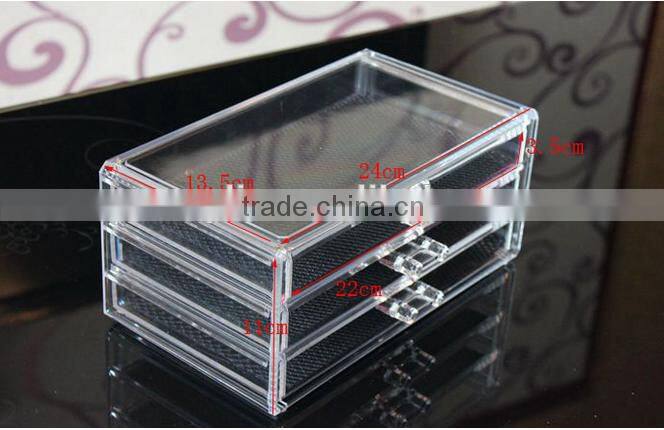 acrylic cosmetic organizer with 3 drawers