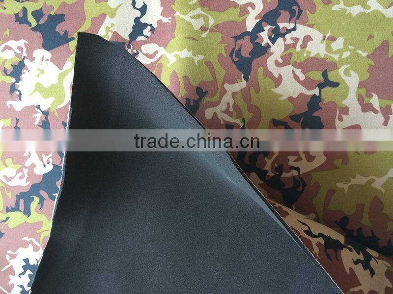 camouflage neoprene fabric coated various designs for diving suit,waders,face mask