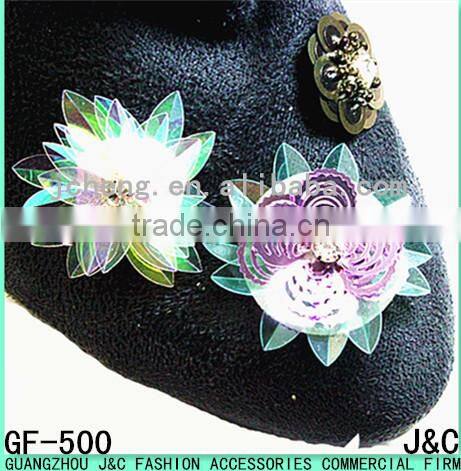 4cm green color flower beads shoes bow for lady shoes