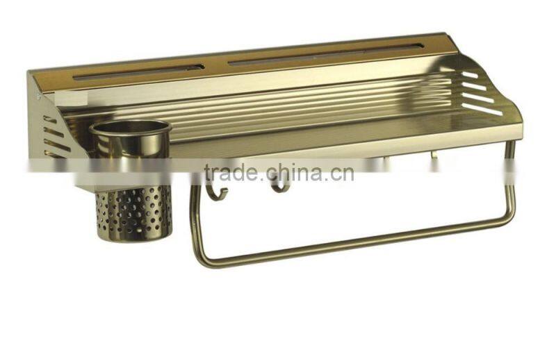 Wall Mounted Rustic Black Metal Kitchen Spice Rack & Paper Towel Holder / Bathroom Basket & Towel Bar