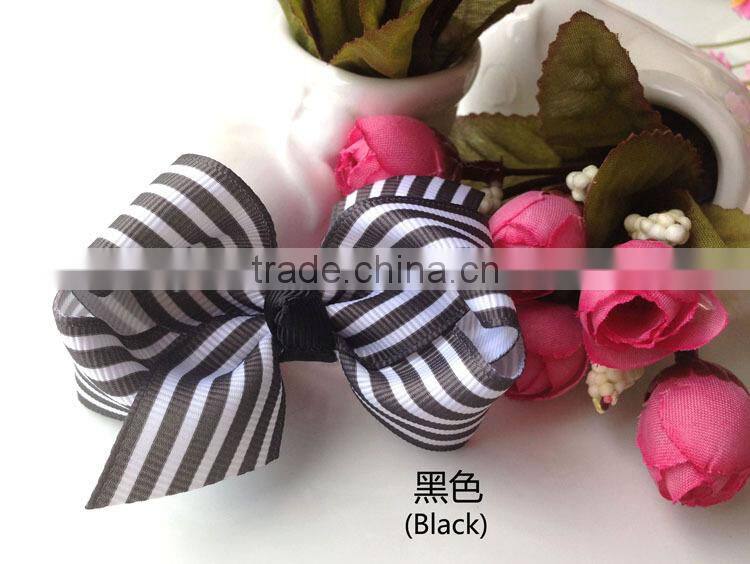 Cute Baby Bow Ties Grosgrain Ribbon Stripe Baby Hair Bow