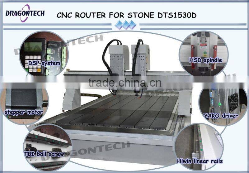2 heads cnc router for marble DTS1530D