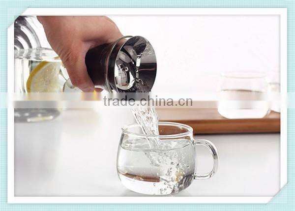 Borosilicate double wall tea glass bottle heat-resistant double wall glass pitcher with high quality