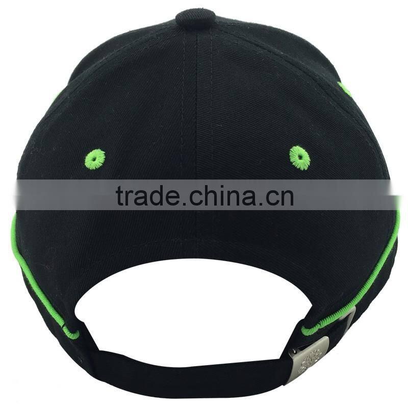 6-Panel custom your own hat with raised embroidered pattern baseball cap with metal buckle