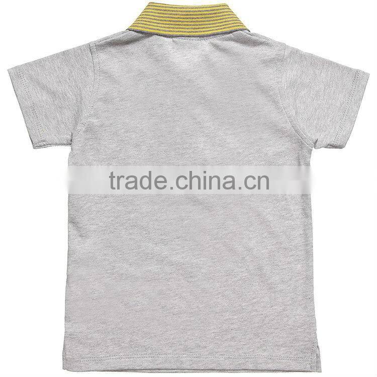newest yellow striped collar kids polo shirts wholesale
