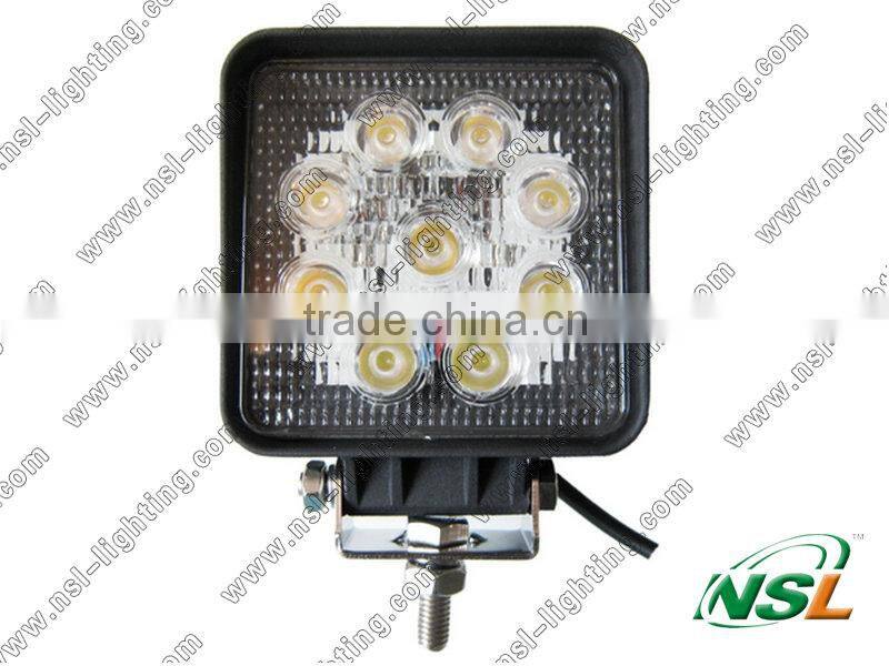 Hot Sale IP67 9*3W Super Bright Auto LED Work Lights 12V LED Work Light Offroad 27W LED Work Light