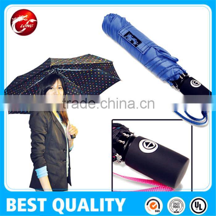 Automatic wind-proof three folding umbrella
