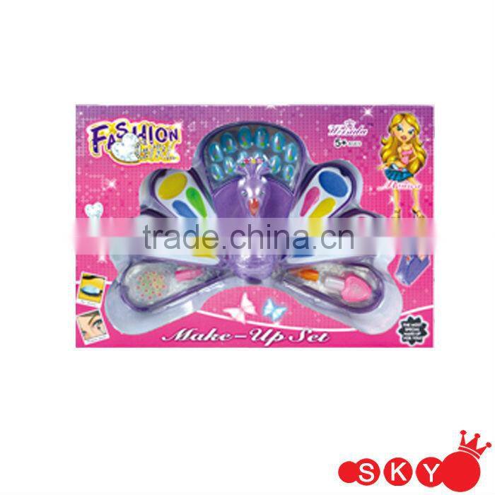 2014 Cosmetic set for kids peacock shape makeup eyeshadow palette