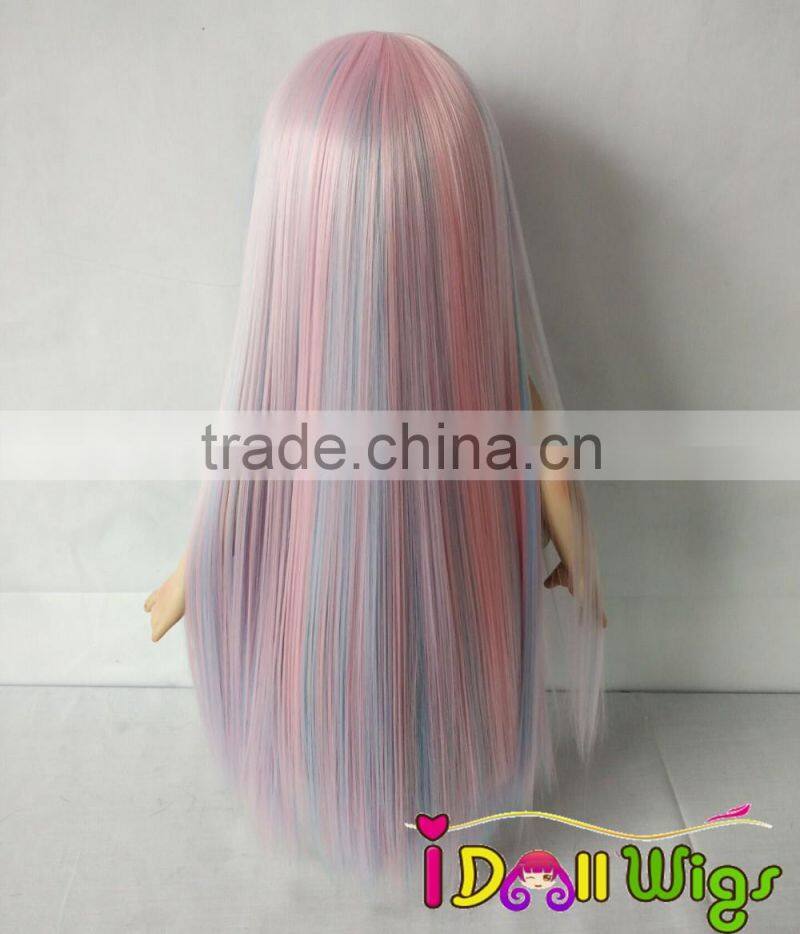 American Girl Doll Wig Dreaming Rainbow Pink Straight Soft Synthetic Hair Wig