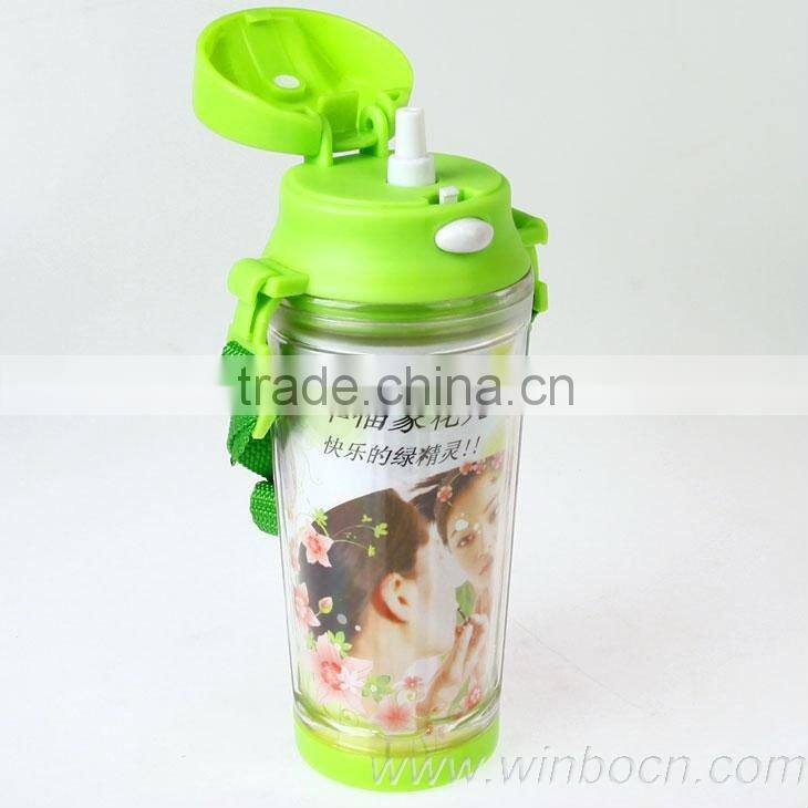 DIY Portable with sucker cartoon sports water bottle