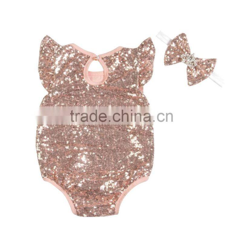 Newest Design Wholesale Kids Romper Sequin Romper Romper for Baby