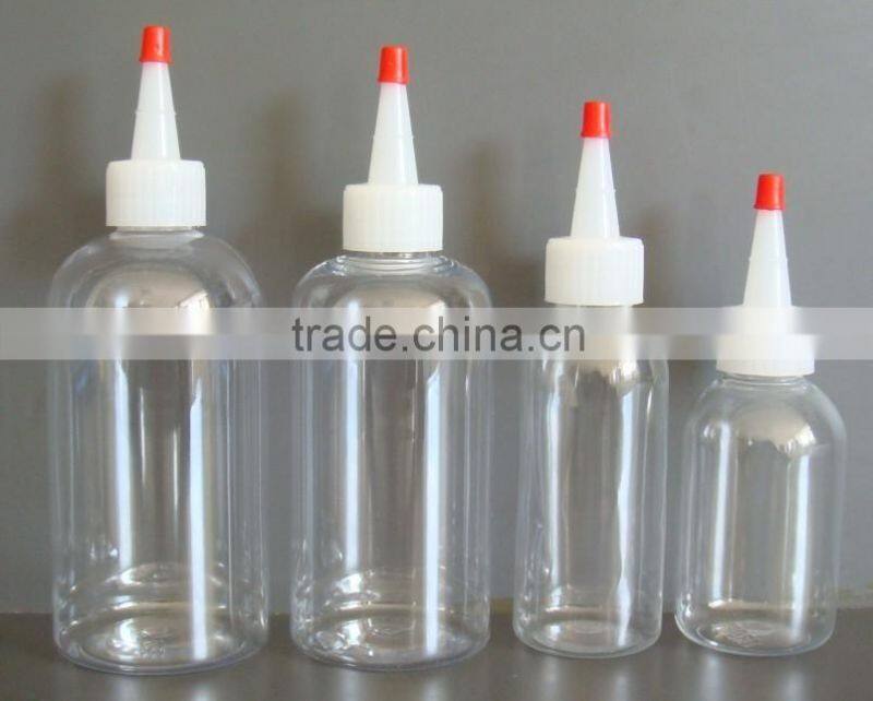 60ml,100ml,250ml,500ml plastic colorful PET e cig liquid oil bottle with yorker cap