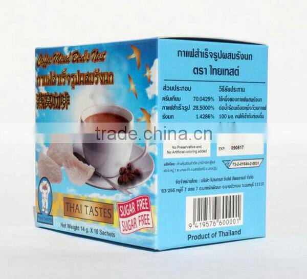 Natural Product Thai Tastes Instant Coffee Mixed Bird's Nest Sugar Free Healthy Coffee , High Quality With Proteins And Nutritio